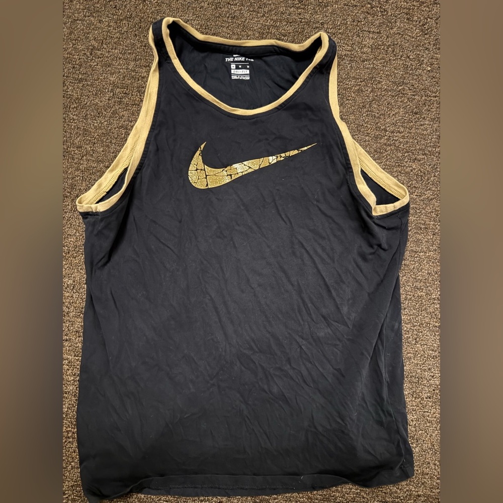 Nike Black Tee with Gold Trim